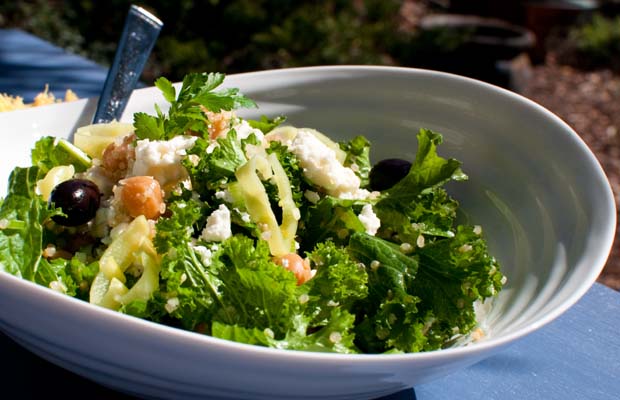 Mustard Greens with Lemon Feta